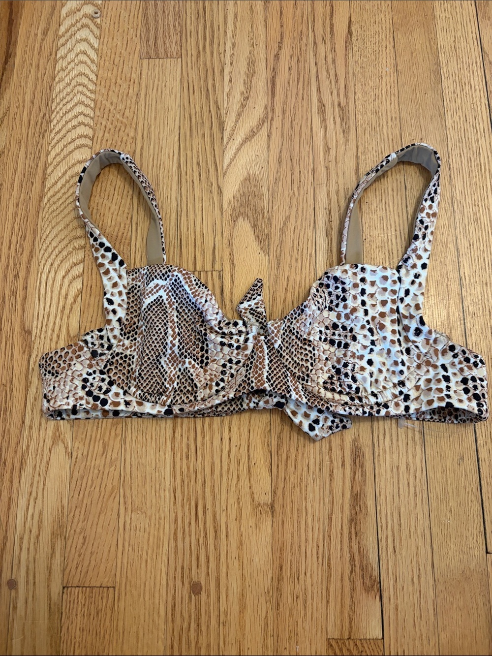 Vitamin A Animal Print Underwire Bikini Top - Tan & Cream